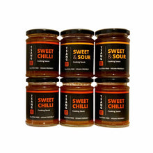 Load image into Gallery viewer, Pack of 6 (4 jars of gluten free Sweet Chilli sauce + 2 jars of gluten free Sweet and Sour sauce)