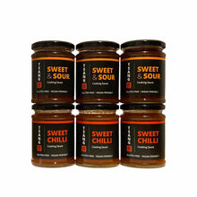 Load image into Gallery viewer, Pack of 6 (3 jars of Sweet Chilli sauce + 3 jars of Sweet and Sour sauce) 
