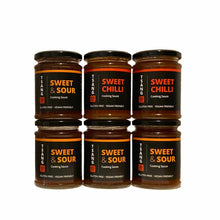 Load image into Gallery viewer, Pack of 6 (4 jars of gluten free Sweet and Sour sauce + 2 jars of gluten free Sweet Chilli sauce) 
